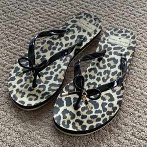 kate spade leopard print flip flops